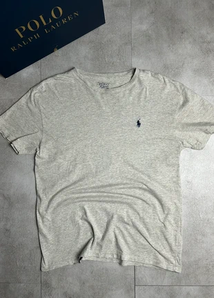 T-shirt gris Ralph Lauren col rond manches courtes logo brodé bleu marine taille S homme, brand: Ralph Lauren, condizioni: Ottime, taglia: S, €13.90, €15.30 include la Protezione acquisti