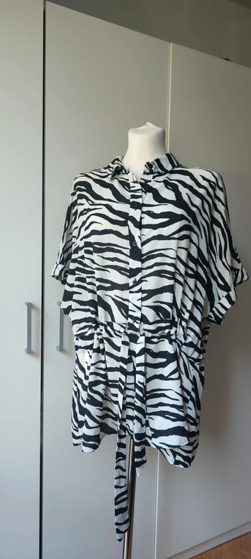 Bluzka narzutka zebra kimono sukienka koszula tunika 2