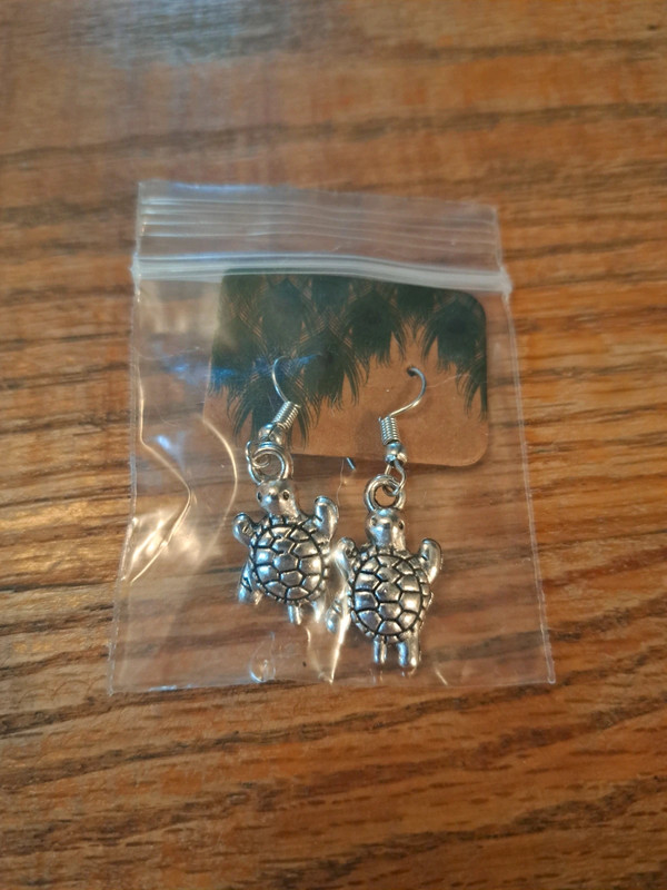 turtle charm earrings in silver 3