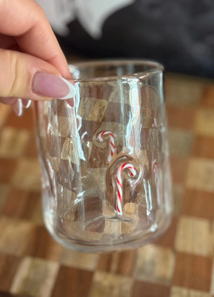 Candy cane glass cup - similar to anthropologie icon juice water, condizioni: Ottime, €12.00, €13.30 include la Protezione acquisti