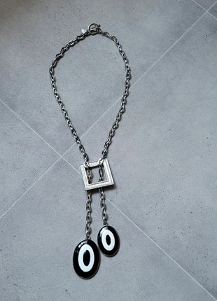 DK Statement Silver Necklace with Eye-Like Charms, brand: DK, condition: Very good, £3.00, £3.85 includes Buyer Protection