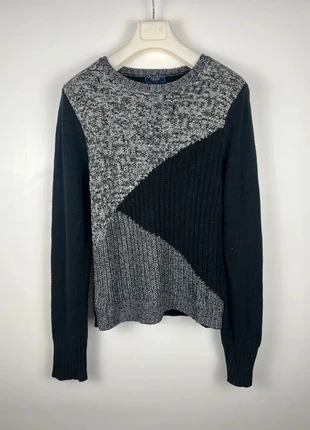 Pull CHAPS en laine Col rond à manches longues | Noir et Gris | Taille L | Homme, merk: CHAPS, staat: Heel goed, maat: L, € 17,00, € 18,55 inclusief Kopersbescherming