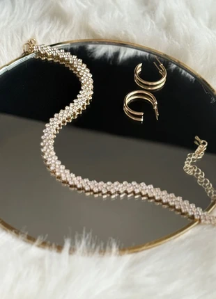 Collier femme doré zircons brillant élégant chic soirée, brand: CHROME, condition: New without tags, €15.00, €16.45 includes Buyer Protection