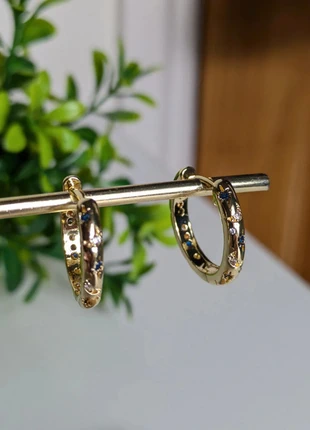 Gold diamond hoop earrings, brand: NO LABEL, condition: New without tags, £8.00, £9.10 includes Buyer Protection Pro