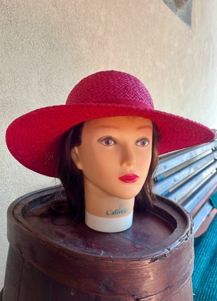 Cappello rosso a tesa larga Caractère - Nuovo!, marque: Caractère, état: Neuf sans étiquette, taille: Taille unique, 22,00 €, 23,80 € Protection acheteurs incluse