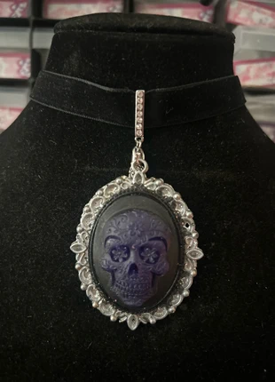 Gothic black and purple skull choker, brand: NO LABEL, condition: New without tags, £2.50, £3.33 includes Buyer Protection Pro