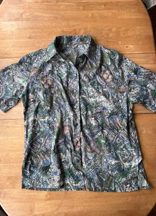 Vintage print women’s short sleeved shirt size 12-14, brand: Reclaimed Vintage, condition: Very good, size: L / 12, £10.00, £11.20 includes Buyer Protection