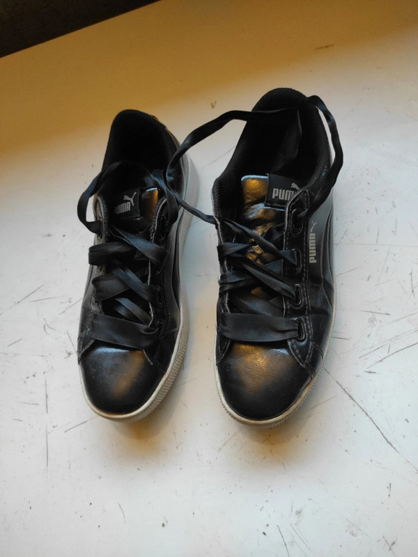 Basket puma top noir vernis
