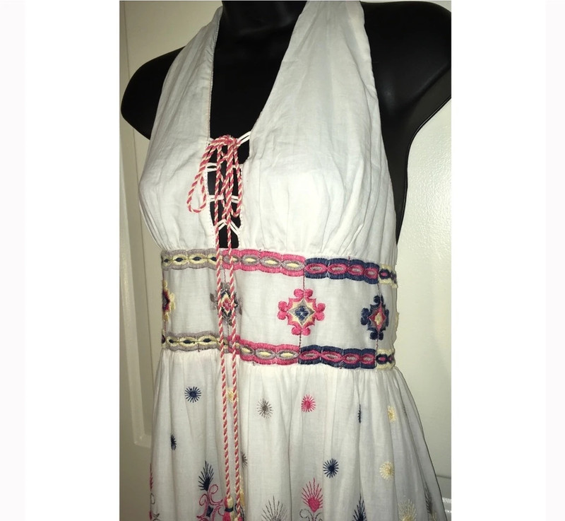 NWT Boho Embroidered Tiered Maxi Dress 3