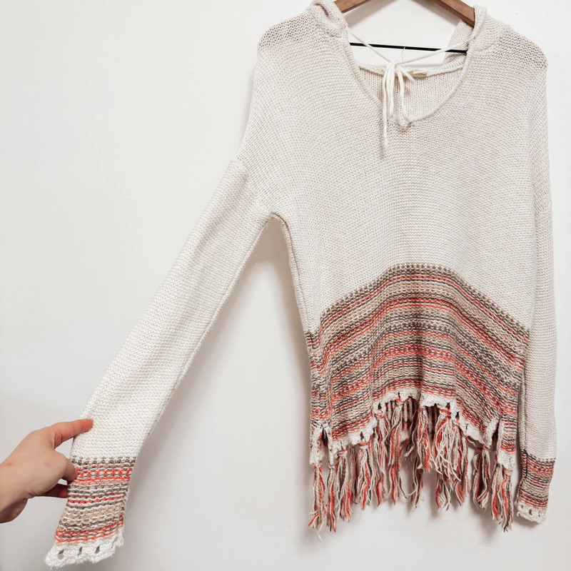 Lovestitch Boho knit fringe hoodie 5