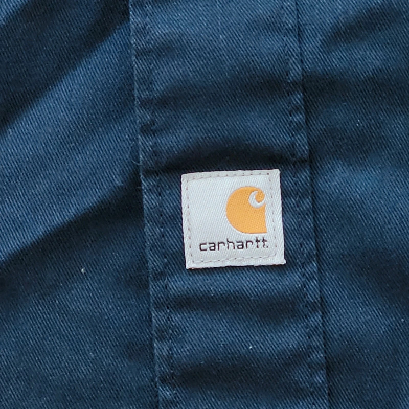 Navy Carhartt Long Sleeve Heavy Cotton Button Up Shirt 2