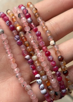 Set di 3 fili di pietra dura naturale sfaccettata, marque: Made In Italy, état: Neuf avec étiquette, 9,50 €, 10,68 € Protection acheteurs incluse