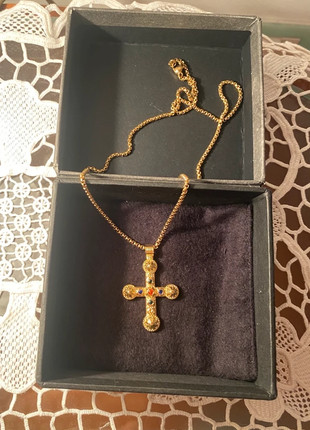 Collana Croce Dorata Gotica En Route Y2K, marque: En Route Jewelry, état: Neuf avec étiquette, 10,90 €, 12,15 € Protection acheteurs incluse