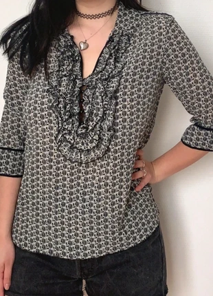 Blouse en soie Gérard Darel à motifs, merk: Gerard Darel, staat: Heel goed, maat: M / 38 / 10, € 15,00, € 16,45 inclusief Kopersbescherming