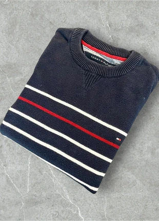 Pull col rond à rayure Tommy Hilfiger logo brodé noir XL, marke: Tommy Hilfiger, zustand: Sehr gut, größe: XL, 17,50 €, 19,08 € inklusive Vinted-Käuferschutz