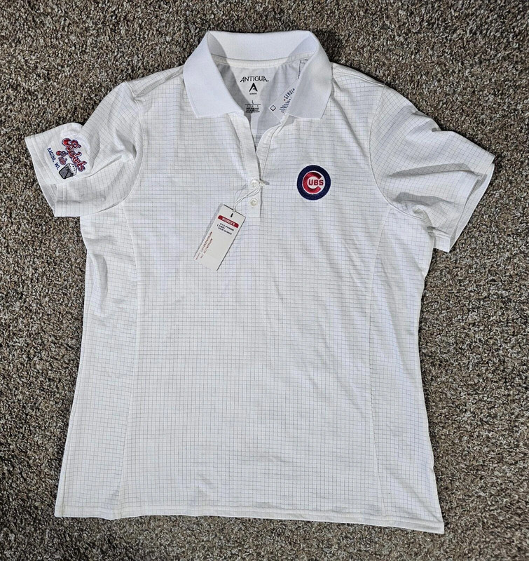 Buckets Pub Racine Wi Chicago Cubs White Polo L Womens Nwt 1