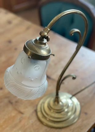 Lampe laiton tulipe pate de verre, marca: Vintage Chic, estado: Muy bueno, 79,00 €, 83,65 € Protección al comprador incluida