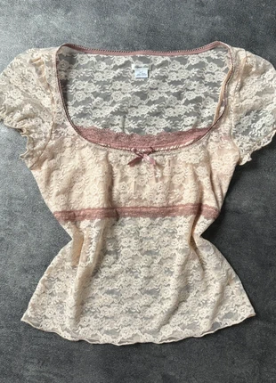 Top coquette à motif floral rose transparent kawaii, brand: COQUETTE, condizioni: Ottime, taglia: S / IT 40 / EU 36, €30.90, €33.15 include la Protezione acquisti