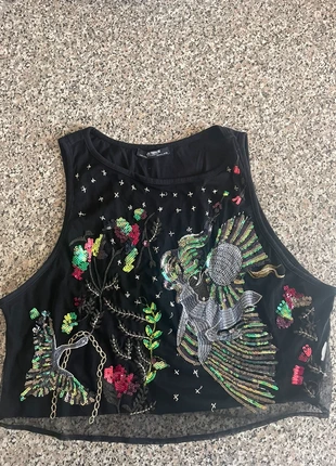 Maglia in velo con paillettes, marca: Zara, estado: Muito bom, tamanho: L / 40 / 12, €7.00, €8.05 inclui Proteção do Comprador