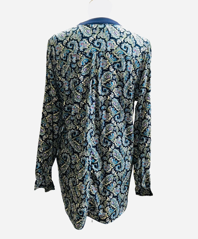 Poema Women’s Blue paisley blouse L 4