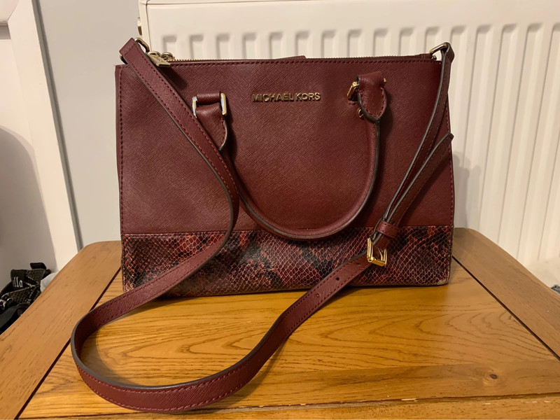 Michael kors on sale burgundy satchel