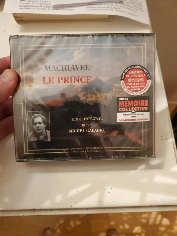 Machiavel. Le prince. Par Michel Galabru. 3 cds. Frémeaux. Philosophie politique 1