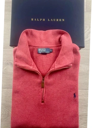Pull Half Zip 1/4 Zip Ralph Lauren rouge logo brodé 100% coton - Taille XXL, merk: Ralph Lauren, staat: Heel goed, maat: XXL, € 50,00, € 53,20 inclusief Kopersbescherming