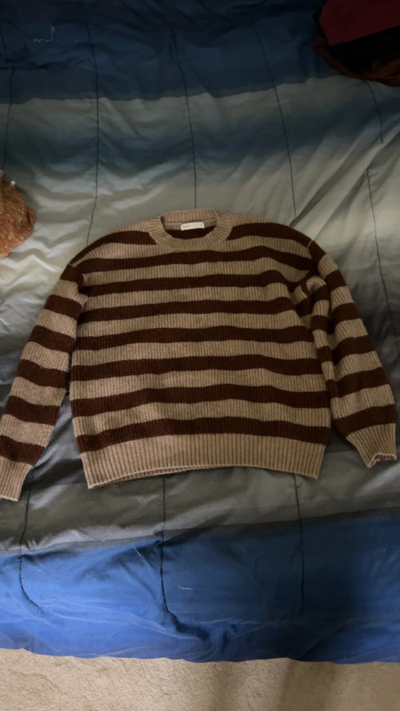 brown striped sweater 1