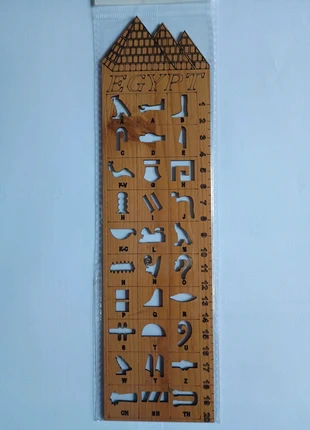 Brown hieroglyphics stencil with 20cm ruler, condition: New with tags, size: Preemie, up to 44cm, £5.00, £5.70 includes Buyer Protection