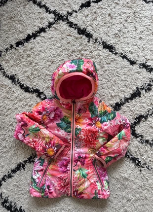 Omkeerbare meisjesjas maat 104 roze & bloemenprint, merk: Outfit, staat: Veelgebruikt, maat: 4 jaar / 104 cm, € 3,00, € 3,85 inclusief Kopersbescherming