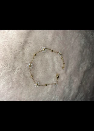 Bracelet perle fleure blanche couleur or acier inoxydable, brand: passionsdesiles, condition: Very good, €7.00, €8.05 includes Buyer Protection Pro