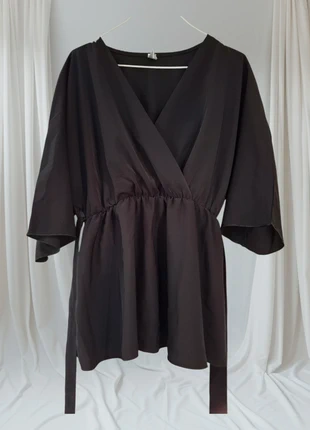 Petit haut, chemisier, chemise, ceinture, cintré, kimono, ruban noir très bon état noir, marca: Je ne sais plus, estado: Muito bom, tamanho: M / 38 / 10, €3.99, €4.89 inclui Proteção do Comprador