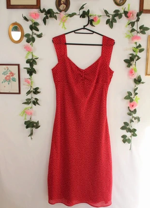 🍒🌸Robe pin-up vintage 80's C&A Yessica - rouge à pois blancs - rétro chic - T.38🌸🍒, marque: Vintage, état: Très bon état, taille: M / 38 / 10, 23,00 €, 24,85 € Protection acheteurs (Pro) incluse