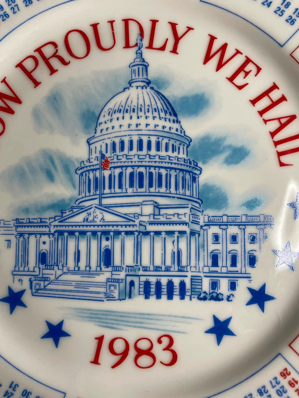 Spencer Gifts 1983 "How Proudly We Hail" Calendar Plate 2