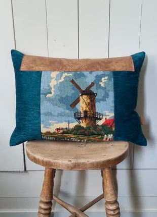 Sierkussen gemaakt van vintage borduurwerk, merk: Handgemaakt, staat: Nieuw zonder prijskaartje, maat: 40 x 60 cm, € 40,00, € 42,70 inclusief Kopersbescherming