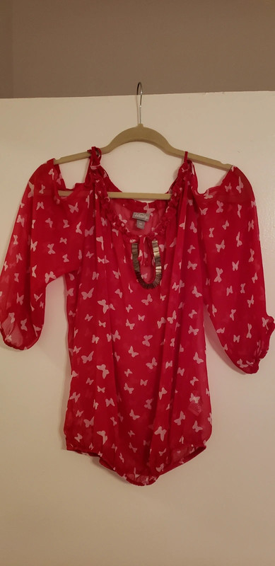 Cold shoulder butterfly blouse 1