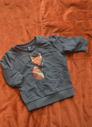 Grijze trui met vos, marca: Wibra, estado: Novo sem etiquetas, tamanho: Até 1 mês / 50 cm, €2.00, €2.80 inclui Proteção do Comprador