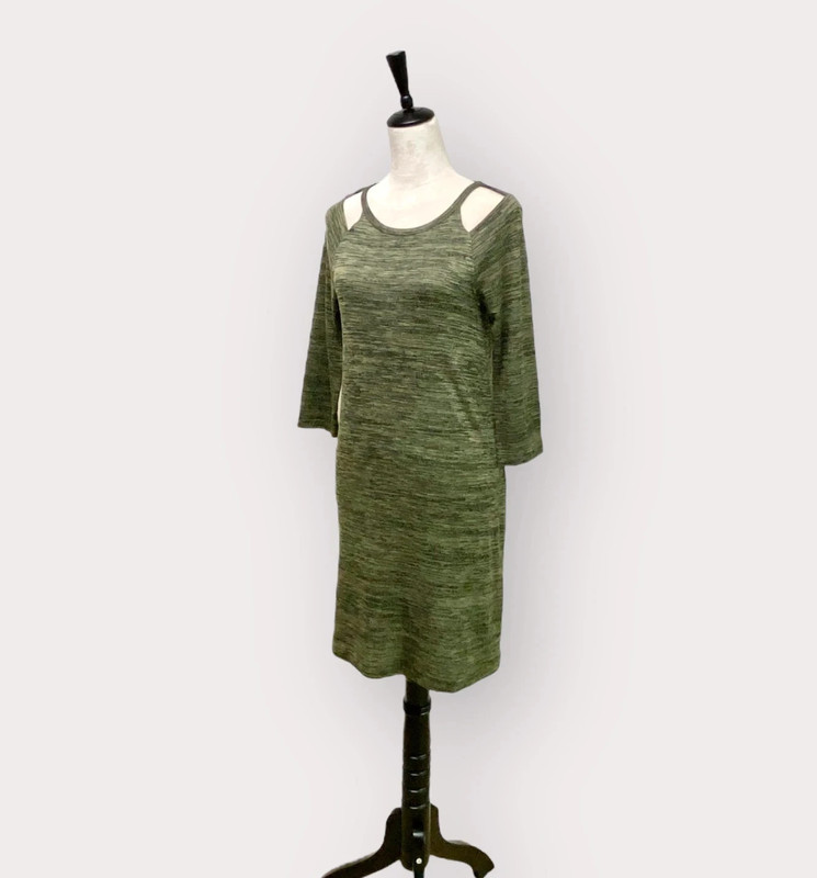 Anthropologie Alya Cut Out T-Shirt Dress Green 2