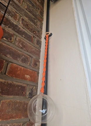 Hanging Candle holder tea light orange macrame glass bauble, condition: New without tags, £17.00, £18.55 includes Buyer Protection