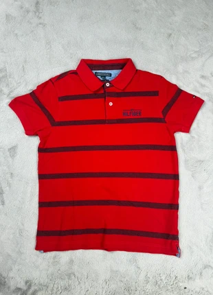 Polo Tommy Hilfiger Rouge Rayures Noires | Taille M | Logo NYC Hilfiger, marque: Tommy Hilfiger, état: Très bon état, taille: M, 20,00 €, 21,70 € Protection acheteurs incluse