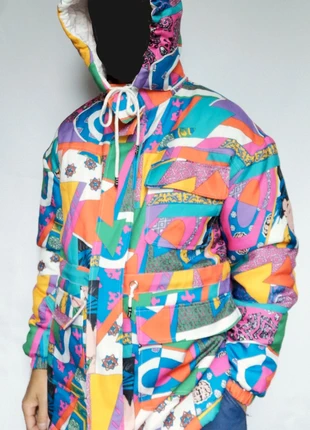 Parka imprimé moletonné quilted print jacket giaccone trapuntato chaqueta alcochada gewatteerde jas, brand: Japanese graphic print quilted parka, condizioni: Ottime, taglia: L, €65.00, €68.95 include la Protezione acquisti