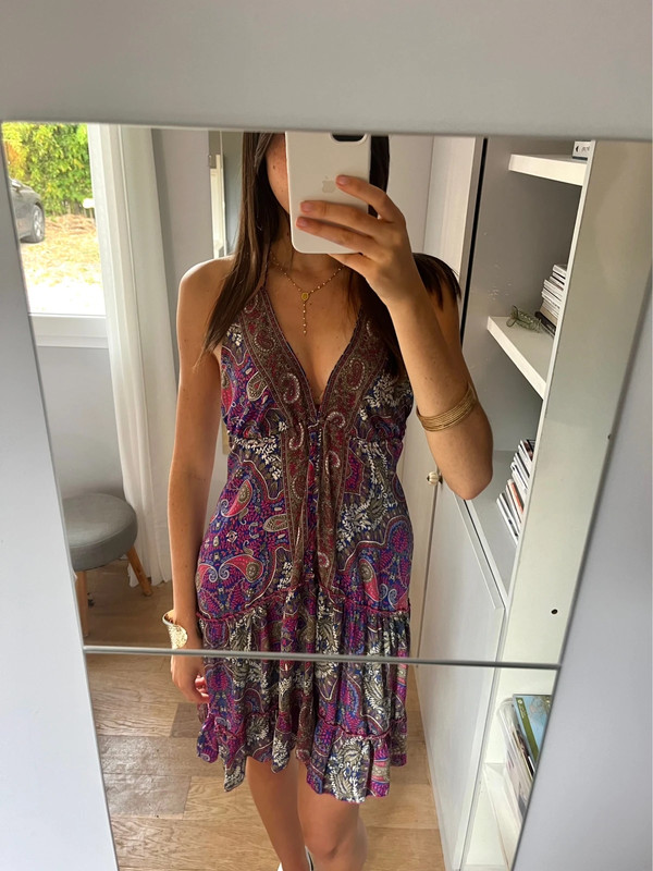 Robe à motif dos violet/rose 2