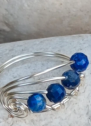 Bague anti-stress en lapislazuli, marque: Tina&Cris, état: Neuf avec étiquette, taille: 18,5 mm, 2,00 €, 2,80 € Protection acheteurs incluse