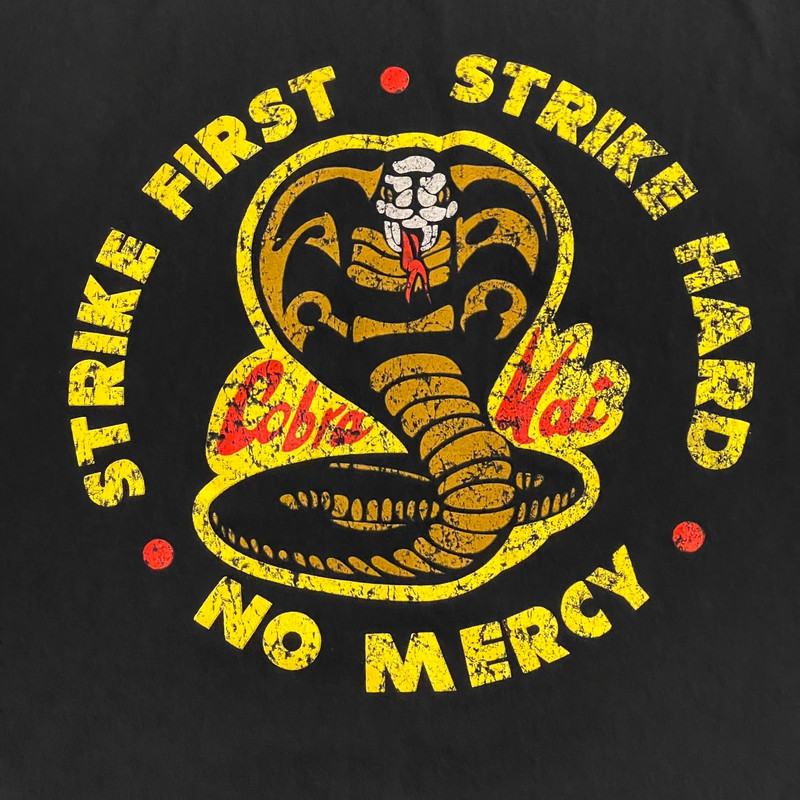 Cobra Kai Shirt Men Large Black Graphic Karate Kid Snake Casual Crew Neck Tee 4