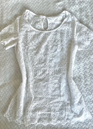 wit kant topje sheer, merk: Top Vintage, staat: Heel goed, maat: S / 36 / 8, € 4,99, € 5,94 inclusief Kopersbescherming