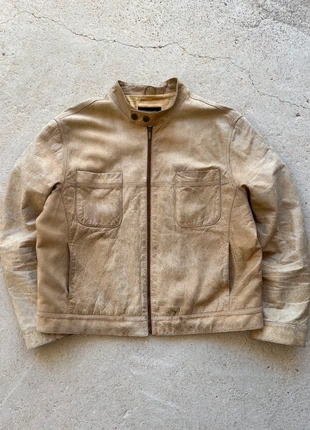 Veste en cuir véritable vintage Flying jacket beige 2000’s 90’s, brand: Vintage Dressing, condition: Very good, size: XL, €30.00, €32.20 includes Buyer Protection