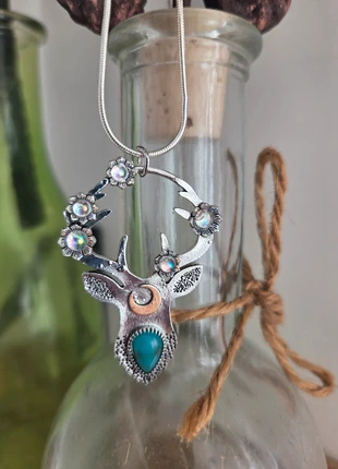 🌙🍁Celestial Stag Pendant Necklace 925 Silver Chain, brand: opal and ember, condition: New with tags, £11.50, £12.78 includes Buyer Protection