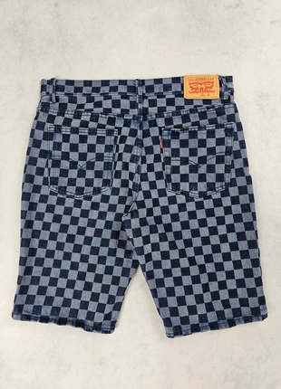 Short en jean Levi's à carreaux 502 (100% coton) - Bleu marine / gris - W30 - Taper - Homme, marke: Levi's, zustand: Sehr gut, größe: W30 | DE 46, 12,00 €, 13,30 € beinhaltet Vinted-Käuferschutz Pro