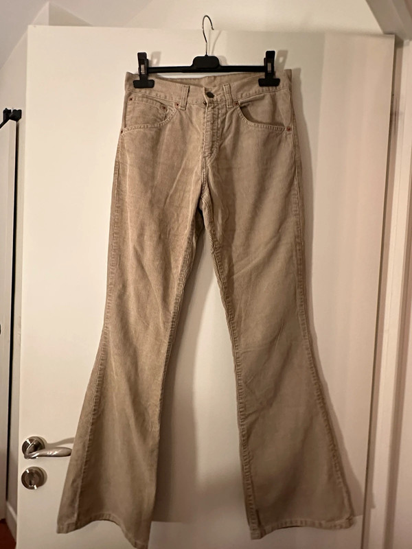 Pantalon velour côtelé évasé 1