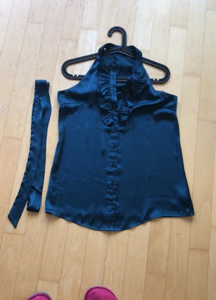 Glänzendes Polyestertop, mit und ohne Gürtel zu tragen, marque: Forever 21, état: Très bon état, taille: S / 36 / 8, 6,00 €, 7,00 € Protection acheteurs incluse